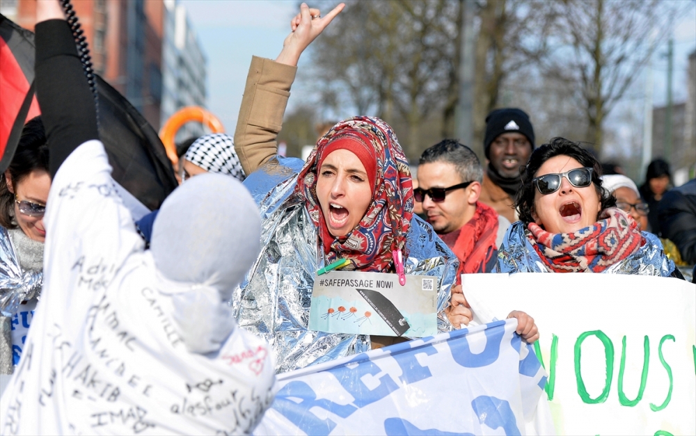 Brüksel’de sığınmacılara destek yürüyüşü 2