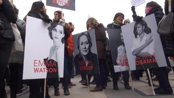 Paris’te Trump karşıtı kadın yürüyüşü düzenlendi 5