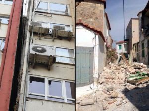 Deprem İzmir'de binaları ayırdı
