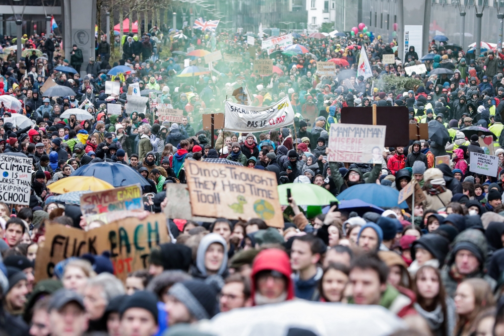 Belçika'da 70 bin kişi iklim için yürüdü 5