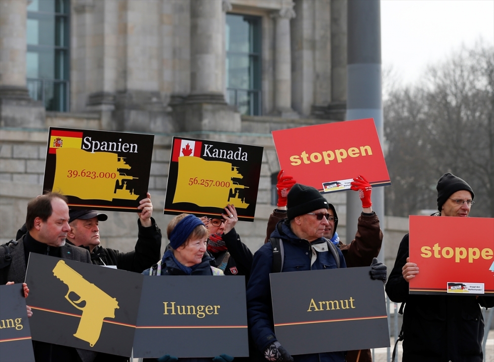 Almanya'nın silah ihracat politikası protesto edildi 5