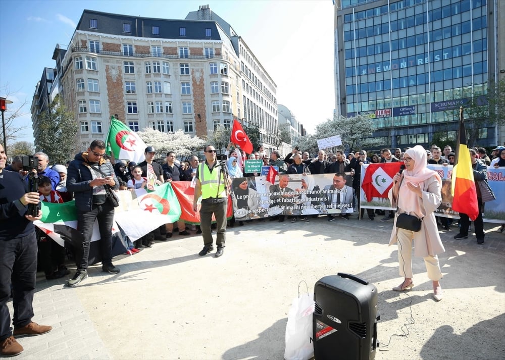 Belçika'da helal ve koşer kesim yasağı protestosu 19