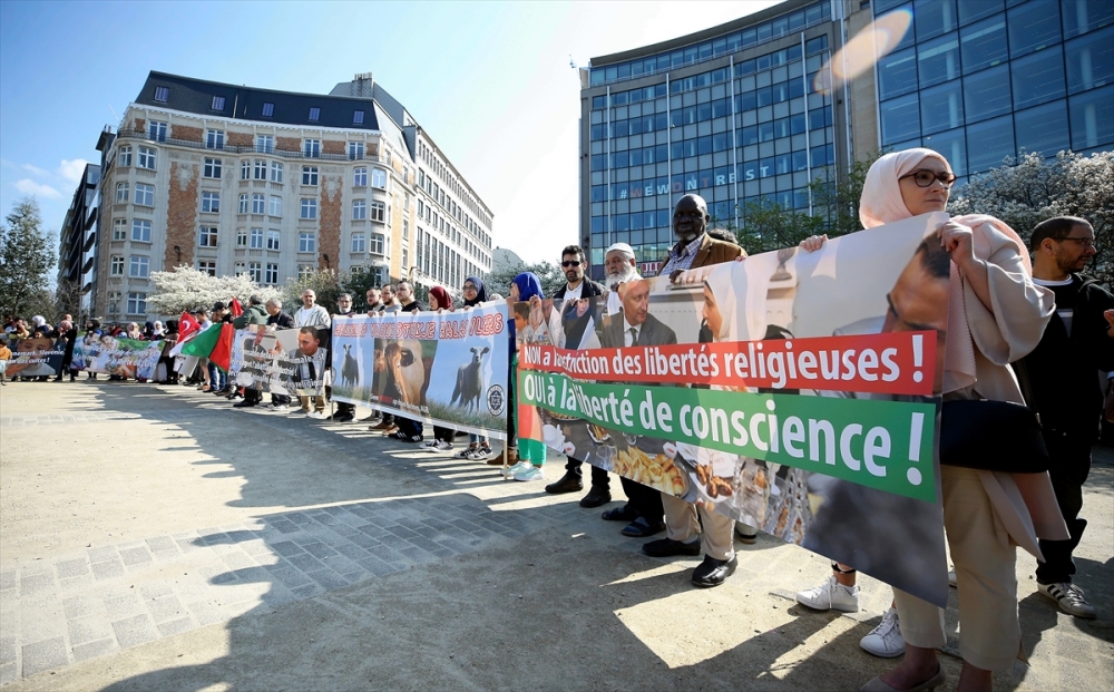 Belçika'da helal ve koşer kesim yasağı protestosu 25