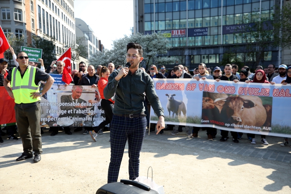 Belçika'da helal ve koşer kesim yasağı protestosu 5