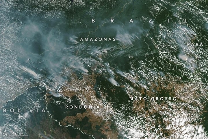 Amazon yangınları uzaydan görüntülendi 6