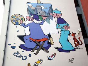 Brüksel sokaklarını süsleyen dünyaca ünlü karikatürler