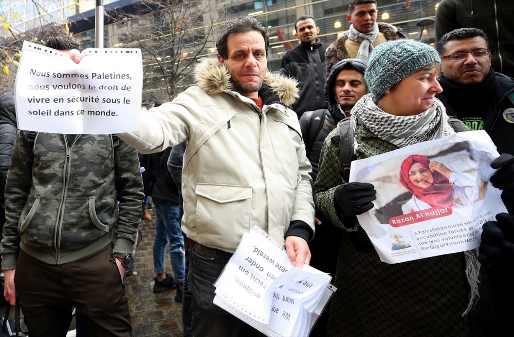 Brüksel’de Filistinli sığınmacılardan gösteri 11