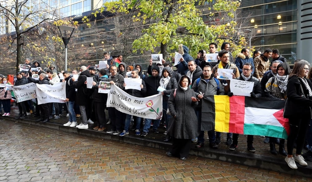 Brüksel’de Filistinli sığınmacılardan gösteri 12