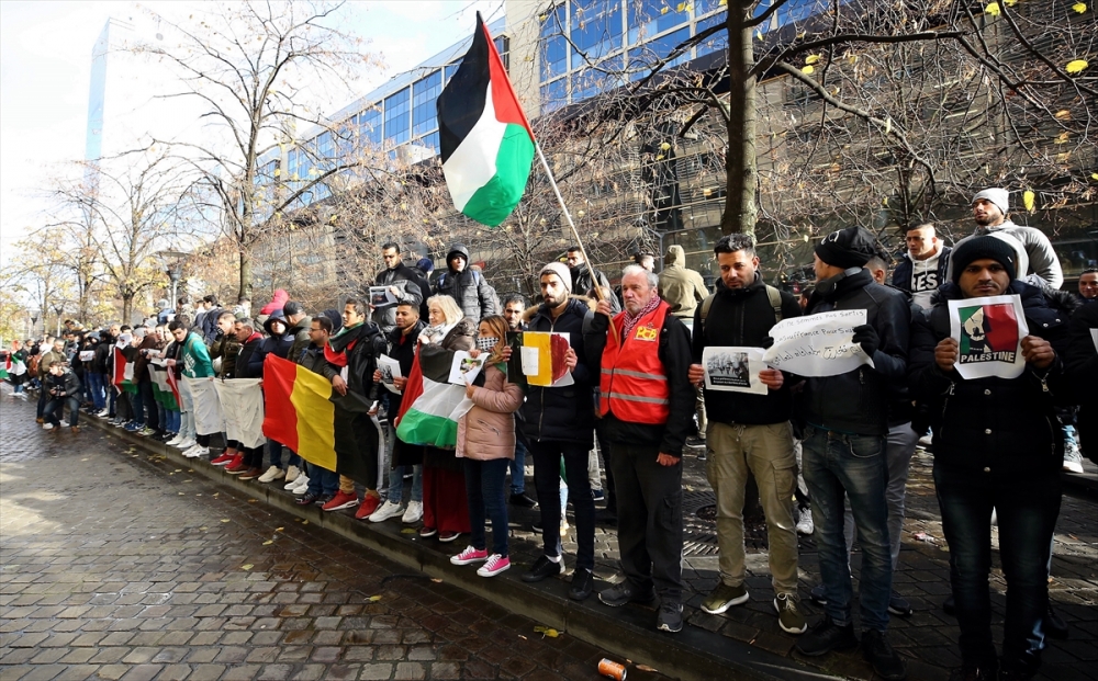 Brüksel’de Filistinli sığınmacılardan gösteri 14