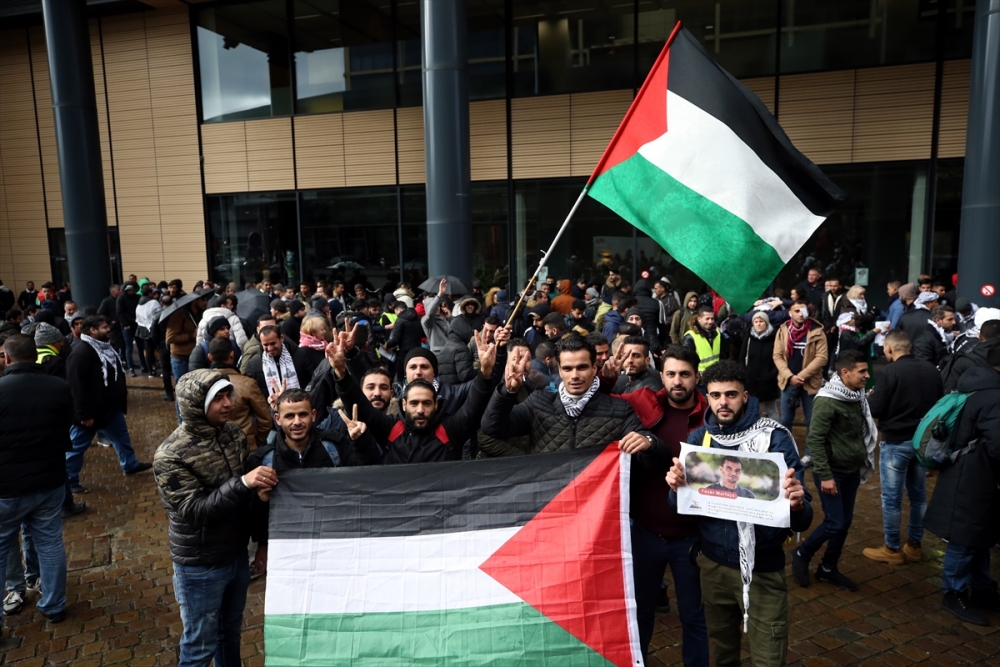 Brüksel’de Filistinli sığınmacılardan gösteri 8