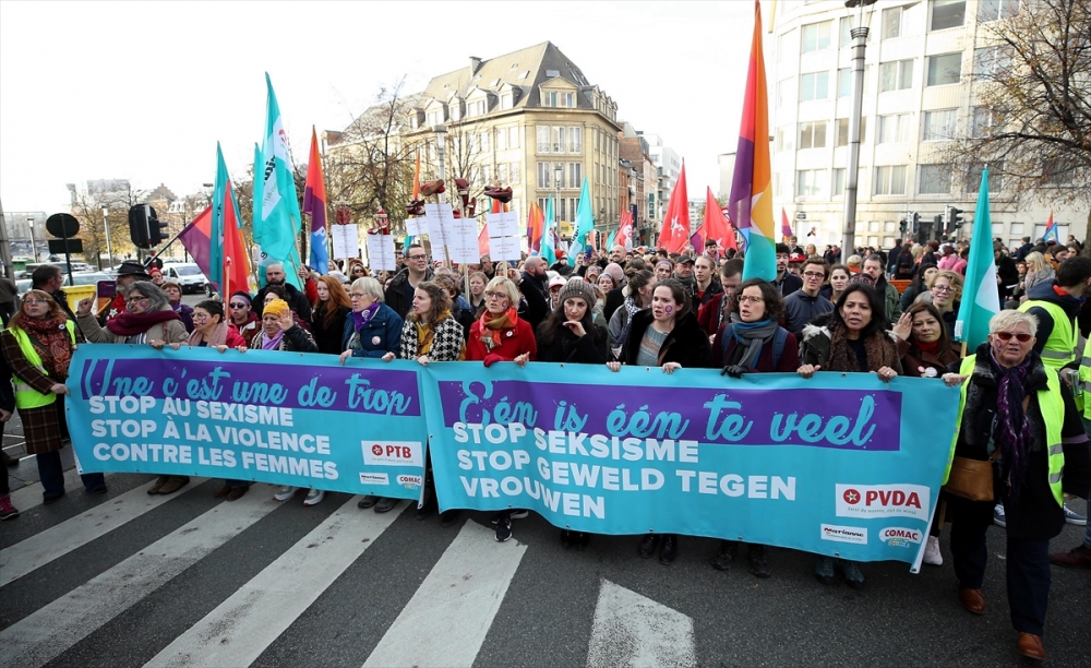 Brüksel'de kadına karşı şiddet protesto edildi 20