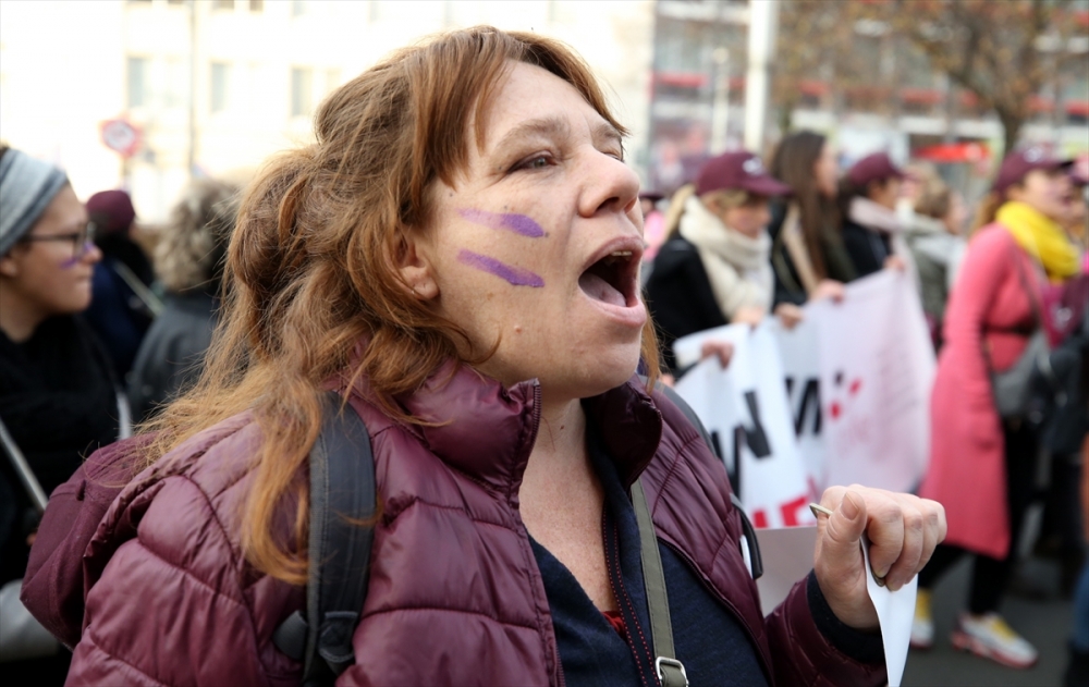 Brüksel'de kadına karşı şiddet protesto edildi 6