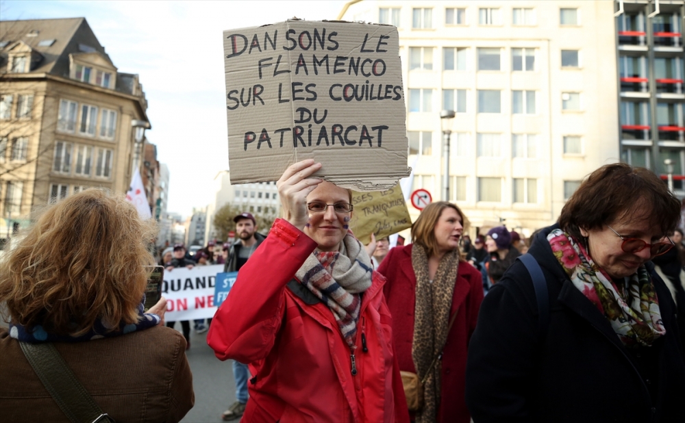 Brüksel'de kadına karşı şiddet protesto edildi 7