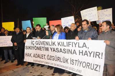 Gaziantep’te İç Güvenlik Paketi protestosu