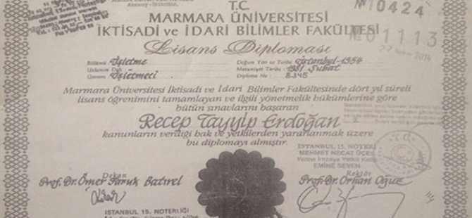 HDP, Erdoğan'ın diploma örneğini paylaştı