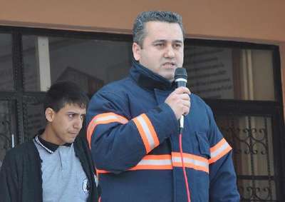Lisede yangın tatbikatı