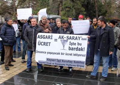İŞÇİLER ASGARİ ÜCRET ZAMMINI PROTESTO ETTİ