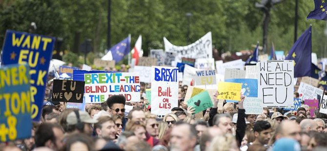 Londra'da 'AB'den ayrılmak istemiyoruz' protestosu