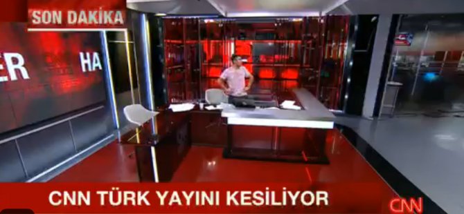 CNN Türk'ün yayını kesiliyor, tekbir sesleri yükseliyor