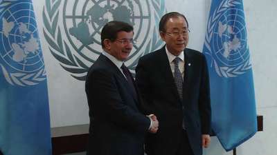 Başbakan Davutoğlu, BM Genel Sekreteri Ban Ki-mun ile görüştü