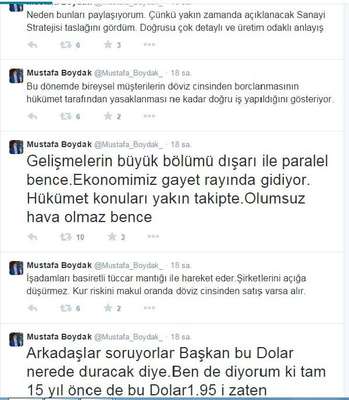 Boydak; Dolardaki artış dışarıyla paralel