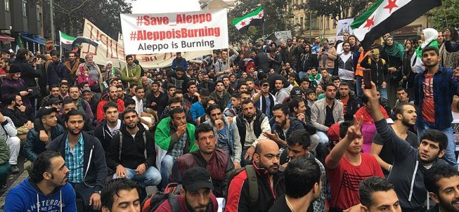 Halep'teki saldırılar Berlin’de protesto edildi