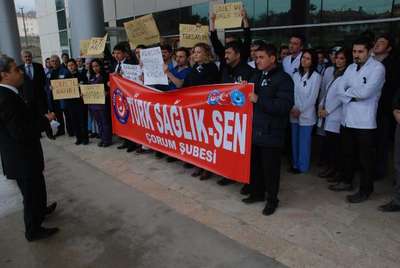Çorum'da doktora saldırıya tepki