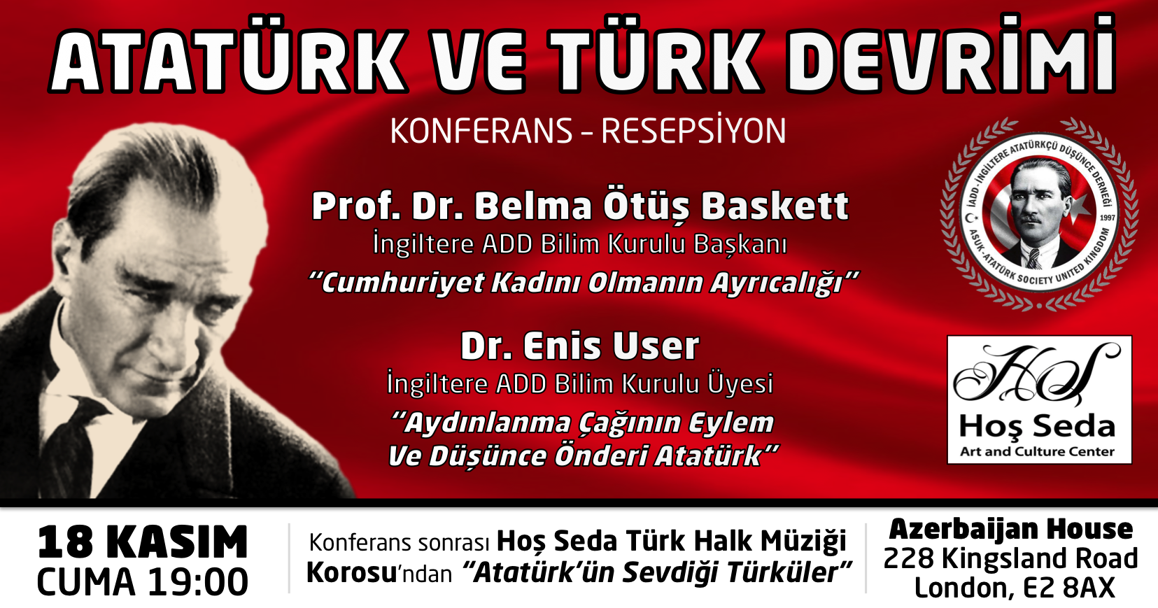 İngiltere Atatürkçü Düşünce Derneği ‘Atatürk ve Türk Devrimi’ programı düzenleyecek