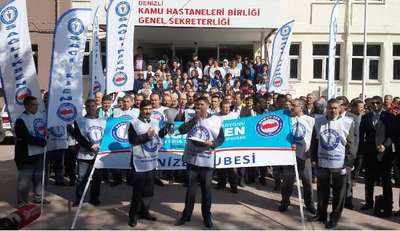 Denizli Sağlık-Sen üyelerinden eylem