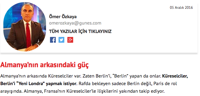 'Almanya'nın arkasında küreselciler var'