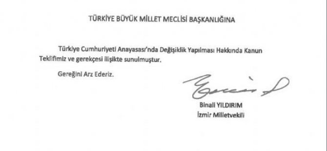 Anayasa değişikliği teklifinin maddeleri