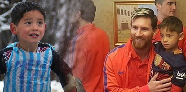 Messi, poşetten formasını yapan Afgan çocukla buluştu