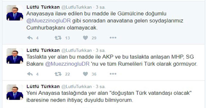'Teklife göre Rumelililer cumhurbaşkanı olamayacak'