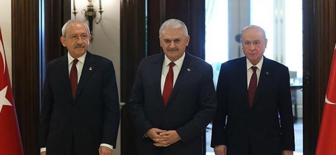 Çankaya Köşkü'nde bir ilk: 3 liderden ortak açıklama
