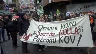 Fatih Ormanı'ndaki projeye sincap maskeli protesto
