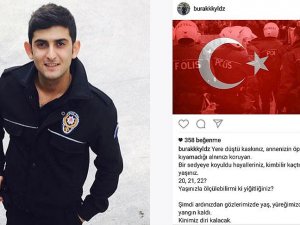 Şehit düşen polis memurunun paylaşımı duygulandırdı