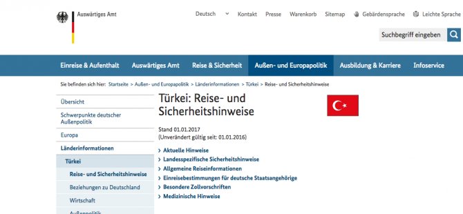 Almanya’dan Türkiye’ye seyahat uyarısı