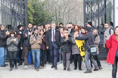 İstanbul Üniversitesi Rektör adayı Raşit Tükel için destek yürüyüşü