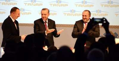 Cumhurbaşkanları Erdoğan, Aliyev, Margvelaşvili Kars'ta TANAP'ın temelini attı