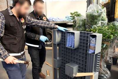 TIR'daki 400 bin uyuşturucu hapı dedektör köpekler buldu