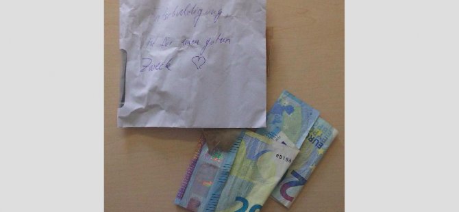 Plaka hırsızı bir özür mektubu ve para bıraktı