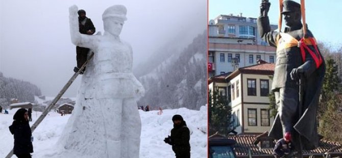 Rizeliler Atatürk'ün kaldırılan heykelini unutmadı