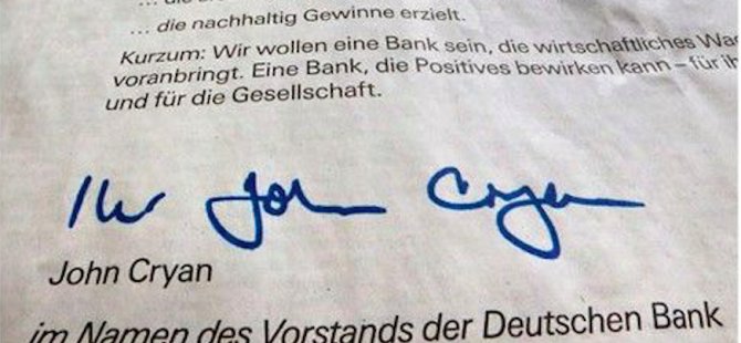 Deutsche Bank gazetelere "özür" ilanı verdi