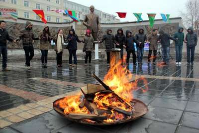Kayseri’de kar altında nevruz coşkusu