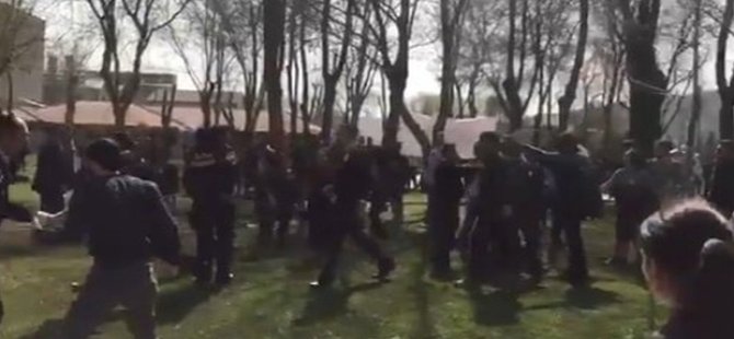 Kadınlar Günü standına tekbirli saldırı