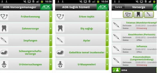 AOK'dan Türkçe erken tanı App'i
