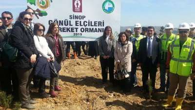 Sinop'ta bereket ormanı için 16 bin 500 fidan dikildi