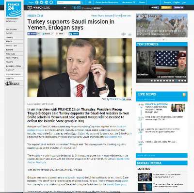 Cumhurbaşkanı Erdoğan France 24'e konuştu: "İran ve terörist gruplar Yemen'den çekilmeli"