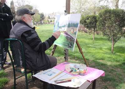 ‘Çoban ressam’, Balıklıgöl’ü tuvale yansıttı