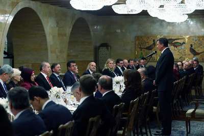 Slovenya Cumhurbaşkanı Pahor, Erdoğan çifti onuruna yemek verdi